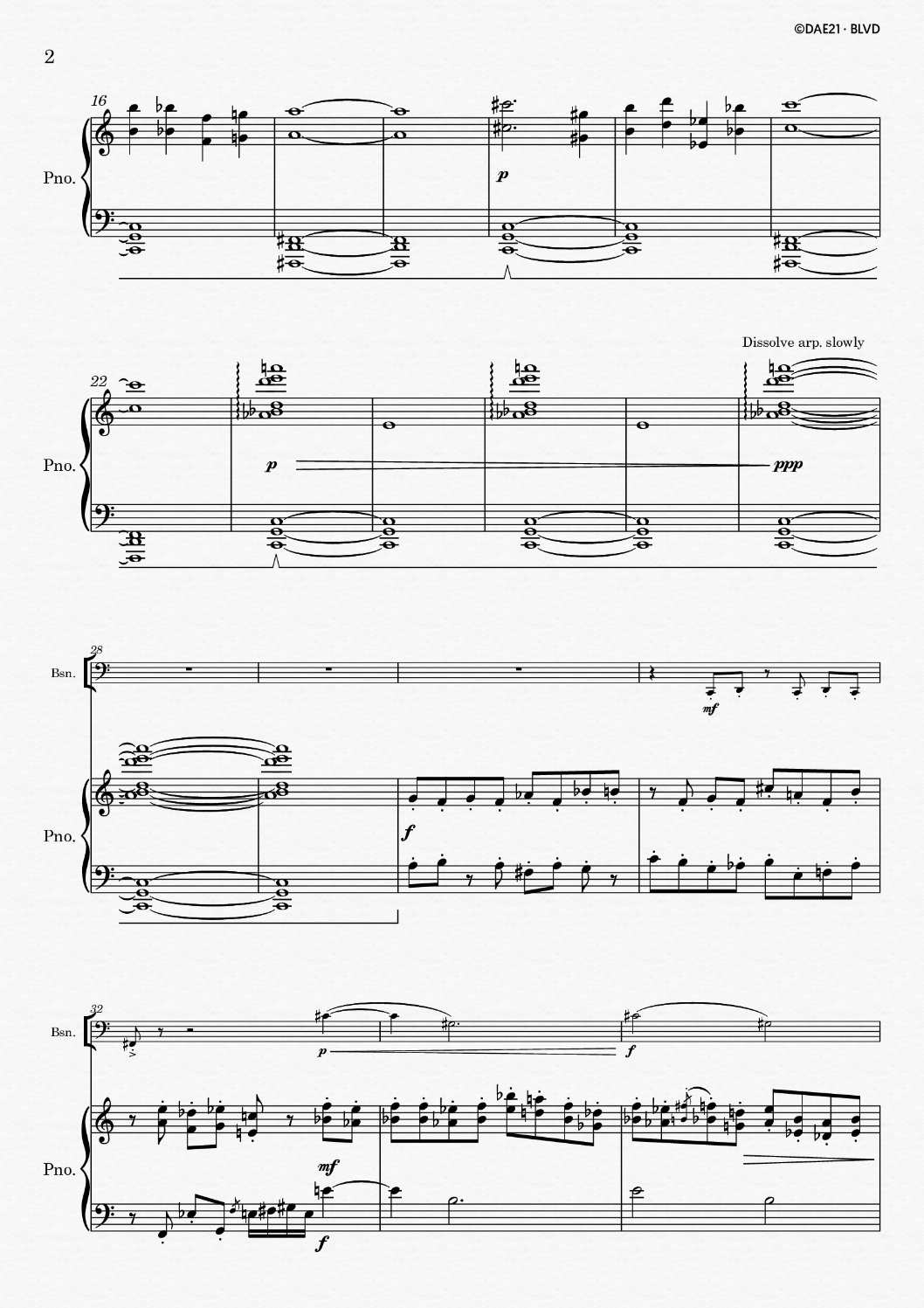 Preview of the piano score (score in C) page 2